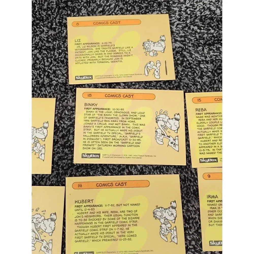 1992 Skybox Premier Edition Garfield Collector Cards QTY: 7